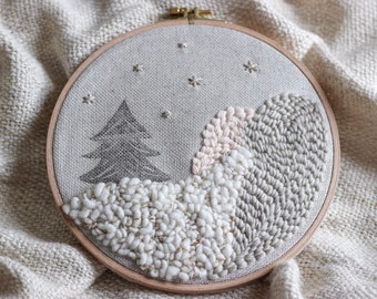 Broderie "Sapin sous les étoiles"