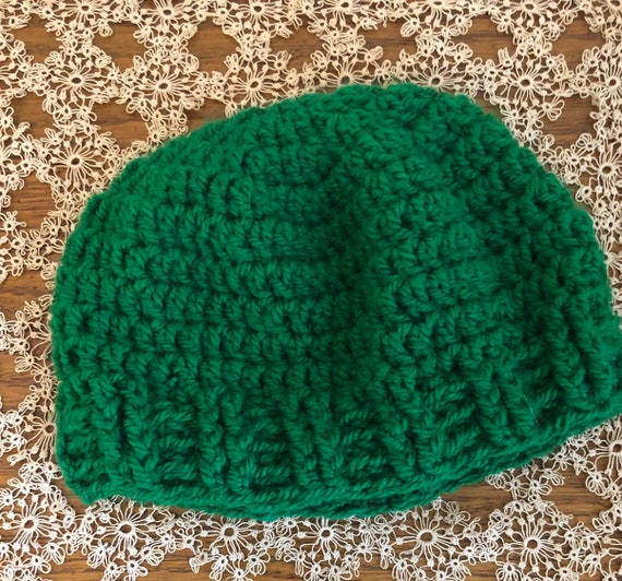 pretty green beanie hat