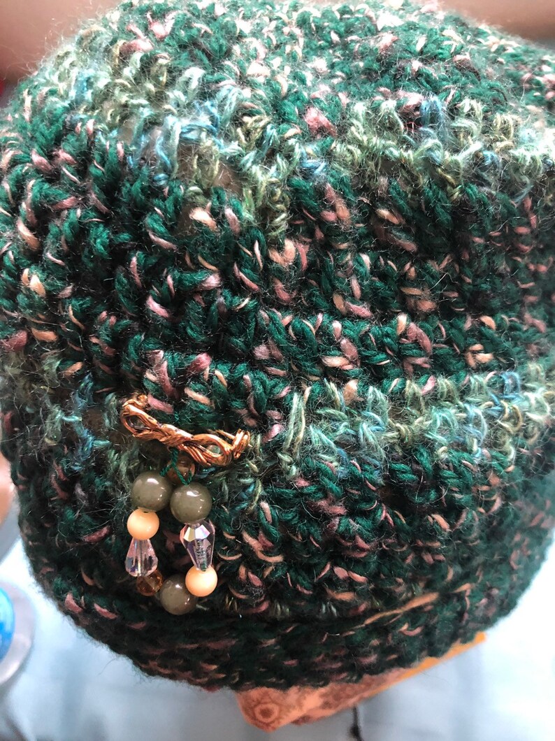 green Aventurine, citrine, yellow jasper /& clear quartz crystals Jeweled Chakra Hat