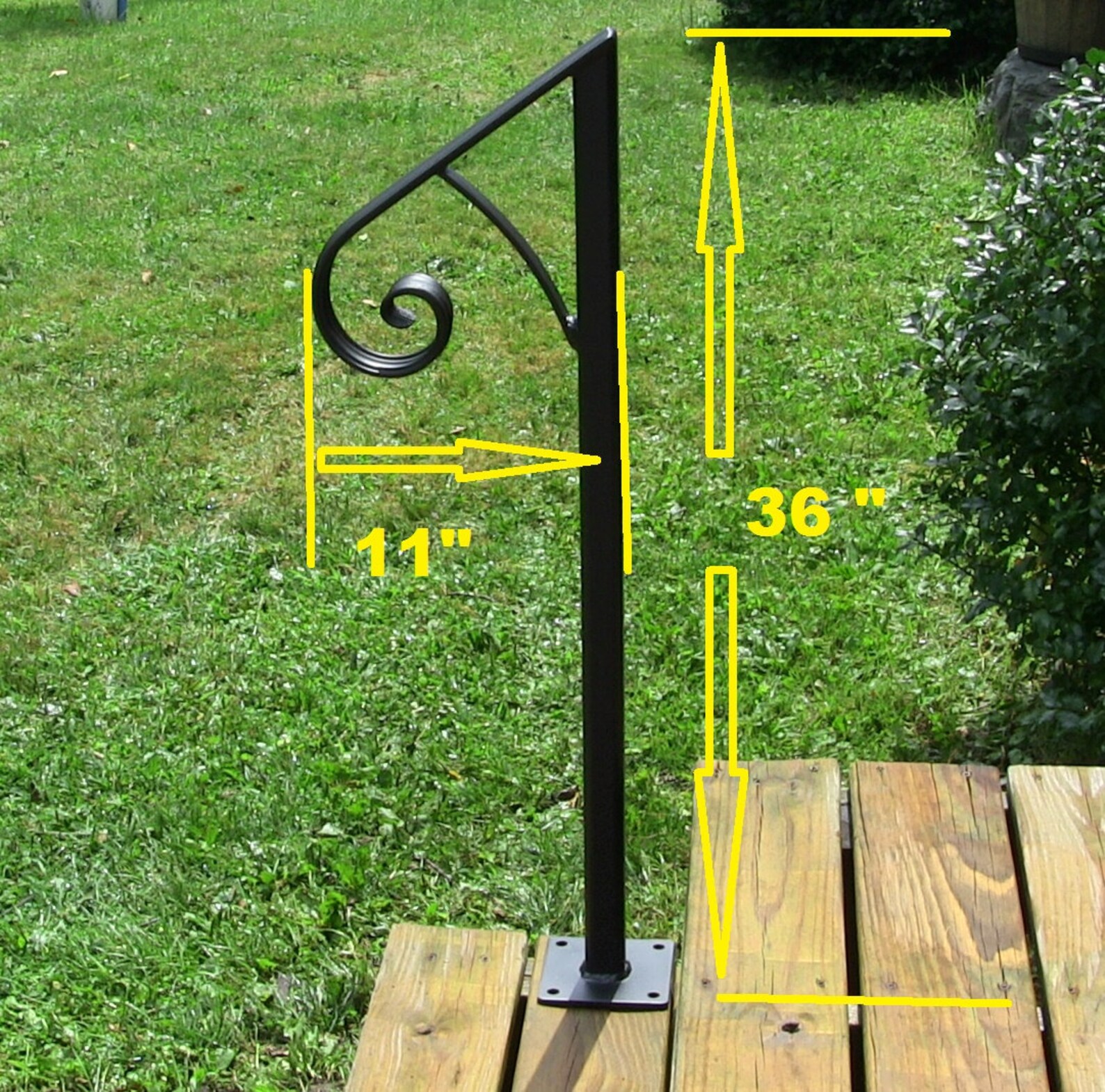 Sturdy Stair Handrailwrought Iron Safety 1 or 2 Step Hand Etsy