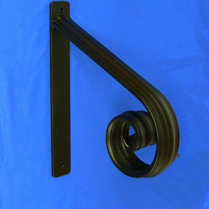 Solid Steel black 1 Step Wrought Iron Handrail Steel Railing Metal Safety Grabrail , garage steps, porch, deck