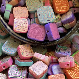 Maze Squares, parte della serie estiva "The Maze" 1, perline per braccialetti, perline per orecchini, perline artigianali, perline per gioielli