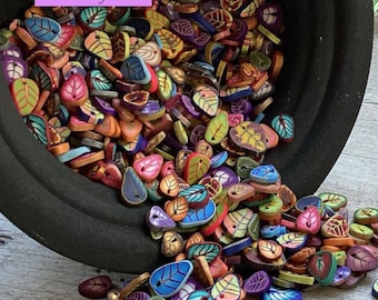 Small Polymer Clay Leaf Beads: Colorful Fall DIY Jewelry