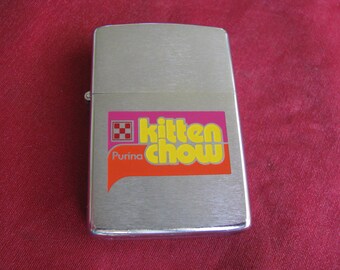 Zippo Lighter 1975 Advertising Purina Kitten Chow, Unfired, MIB