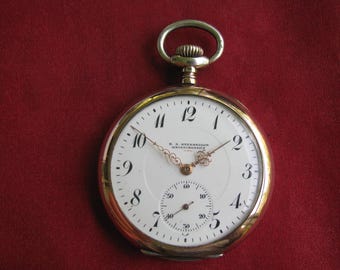 Invar Vintage Swiss 16s 15j .800 Silver Private Label Pocket Watch
