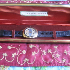 Jules Jurgensen Vintage Gold Plated Chronograph Wrist Watch, Valjoux 7734, w/Box