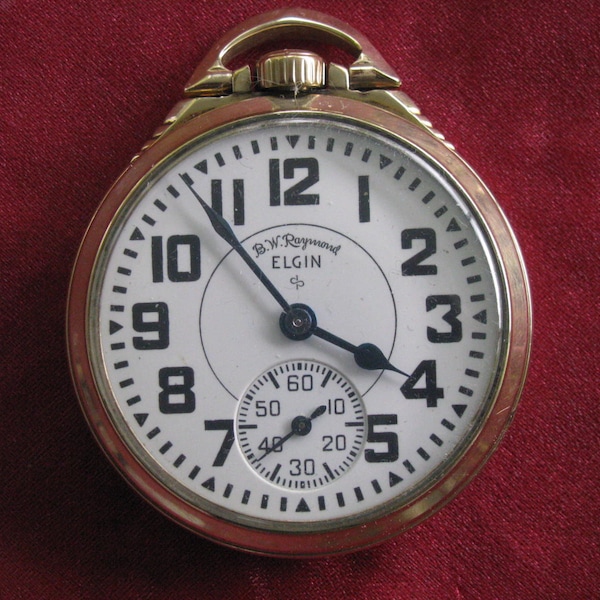 Elgin B.W. Raymond 571 Vintage 16s 21j 10k Gold Filled Railroad Pocket Watch