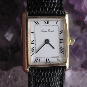 VINTAGE RARE Lucien Piccard Swiss Stainless Tank Watch Roman Numeral square face Lucien piccard diamond - Gem main image 2