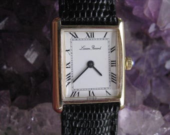Lucien Piccard Vintage Solid 14k Yellow Gold Deco Style Manual Wind Wrist Watch