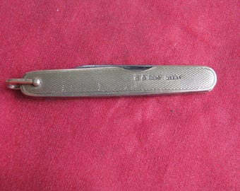 Sampson Mordan & Co Vintage English 2-Blade Pen Knife, 9k Gold Handles