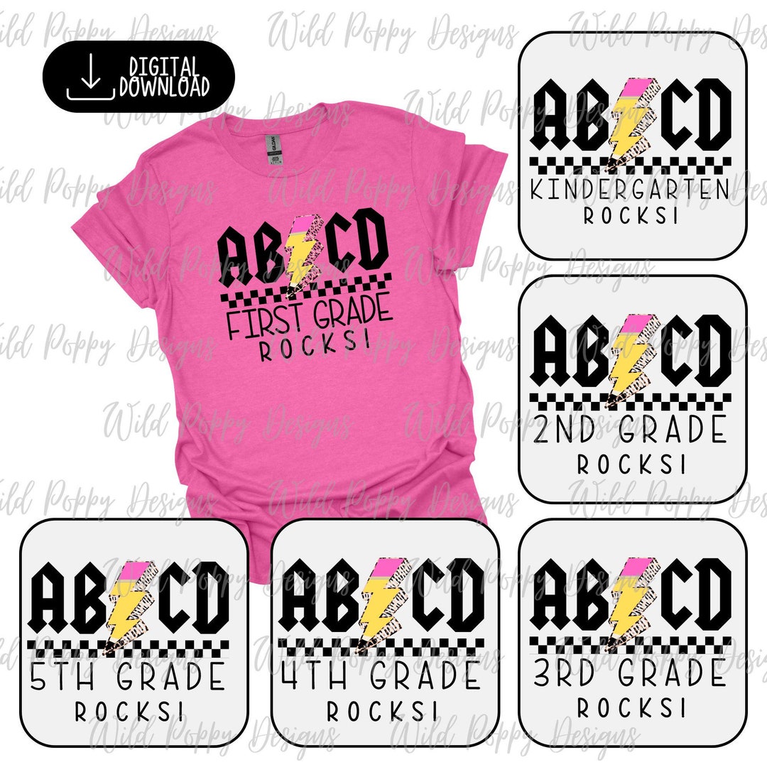 Bundle Grade Level : ABCD Rocks SVG & PNG, Back to School Grade Levels ...