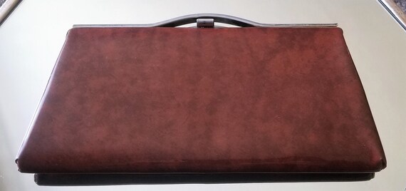 Vintage 1950s brown clutch//50s clutch//vintage 50