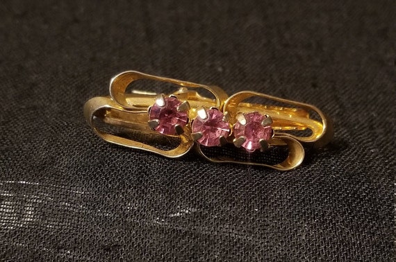 Vintage 1950s/1960s tie clip// 1950s gold and pin