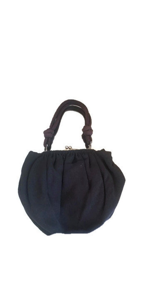 Vintage 1940s handbag//1940s tulip shaped handbag/