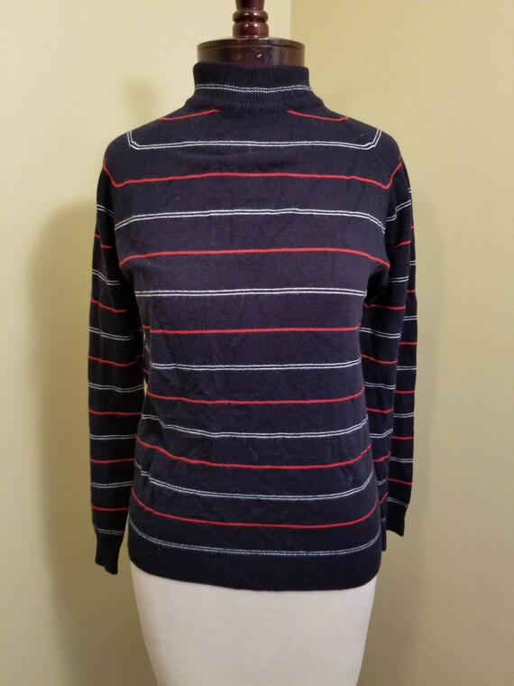 Vintage 1950s Helen Harper sweater// navy blue str