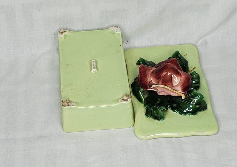 Vintage 1950s1960s Johannes Brahm ceramic trinket boxVintage seafoam green trinket boxVintage ceramic trinket box with lidtrinket box