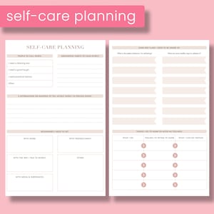 Peut inclure: Une feuille de travail imprimable de planification de l'auto-soin avec des sections pour les habitudes d'ancrage, les affirmations, les limites et les choses &agrave; faire pour engourdir ou &eacute;viter les sentiments. La feuille de travail est con&ccedil;ue pour aider les gens &agrave; identifier et &agrave; g&eacute;rer leurs &eacute;motions.