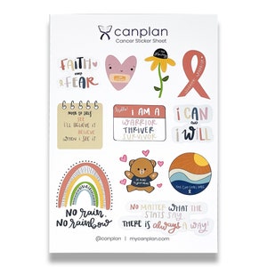 CanPlan Cancer Sticker Sheet - Cancer Stickers - Best Cancer Gift - Waterproof Vinyl Cancer Sticker Sheet