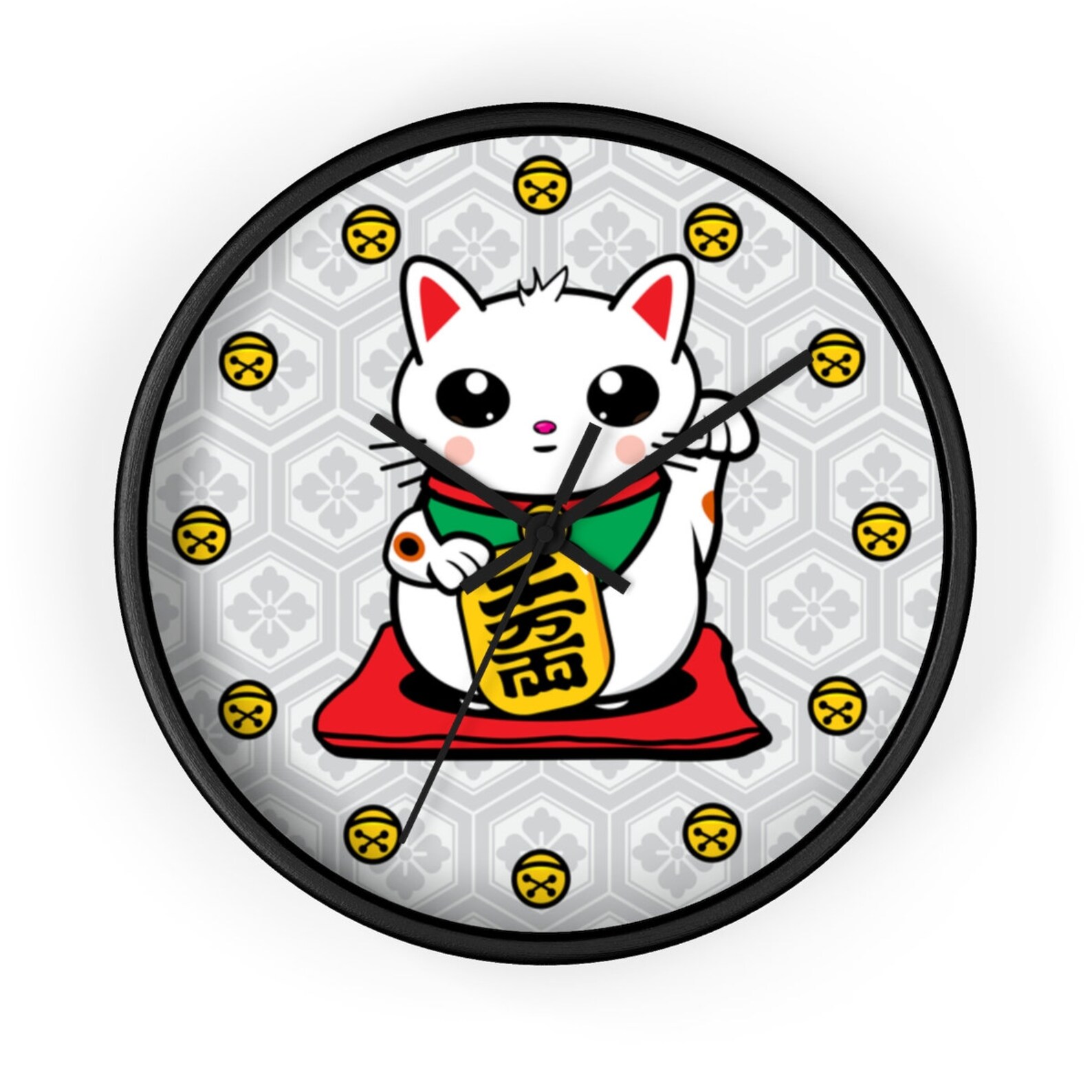 Maneki Neko Wall Clock / Lucky Cat / Original Art / Baby Yoda Etsy