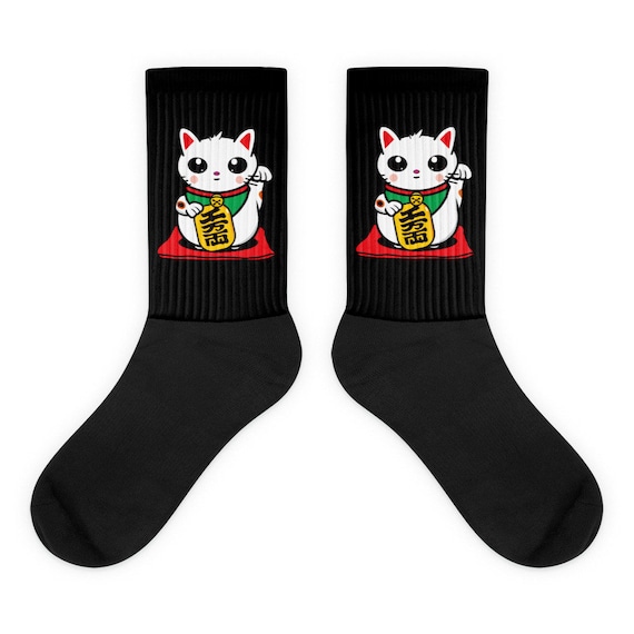 Maneki Neko Socks Lucky Cat Etsy Canada