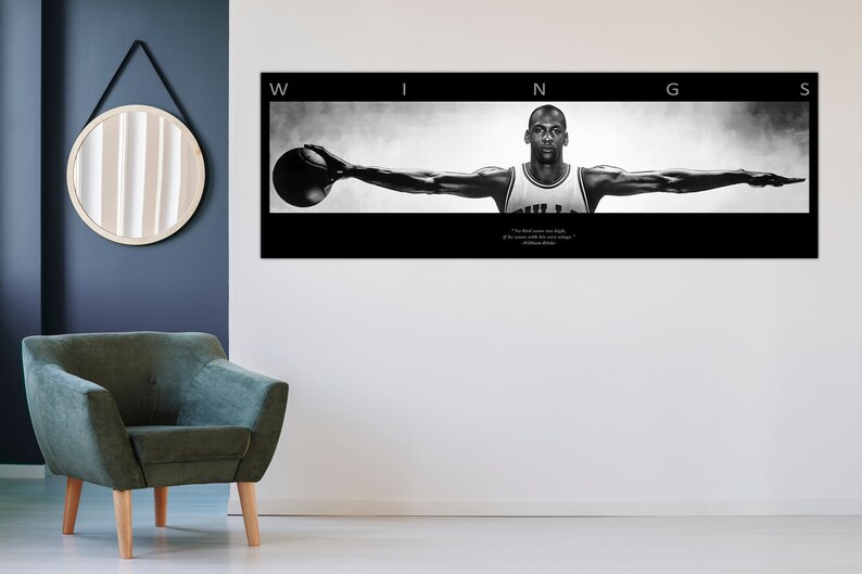 Michael Jordan Wings Canvas Wall Art Jordan Print Michael Etsy