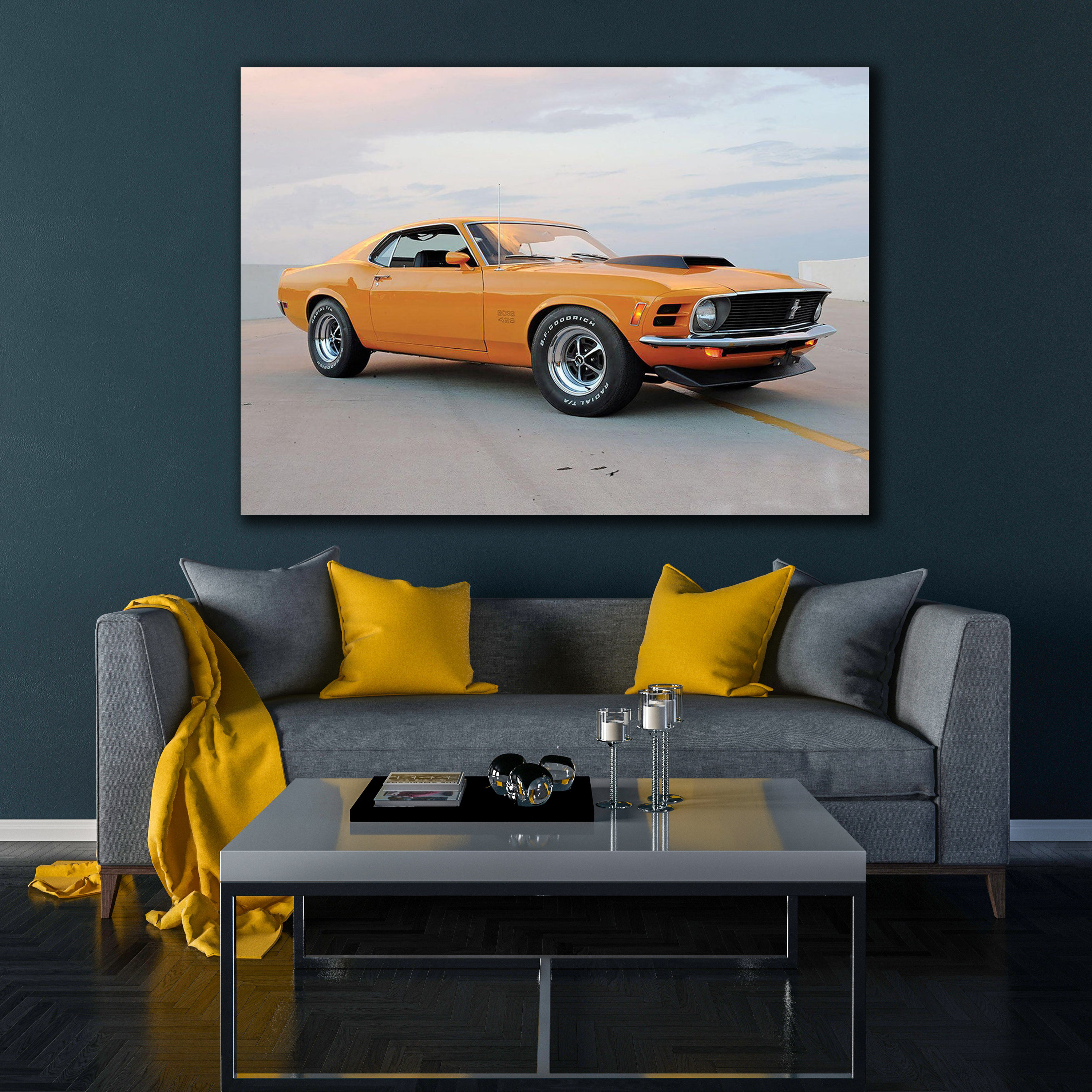 Ford Mustang Canvas Printcar Canvas Wall Artclassic Car Etsy