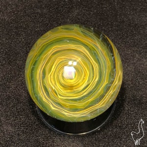 Portals - 2023 #8 - 1.88" - Handmade Borosilicate Glass Marble, UV, Gilson Opal, Gold & Silver Fume, Collectible Marble, Heady, Orb, Sphere