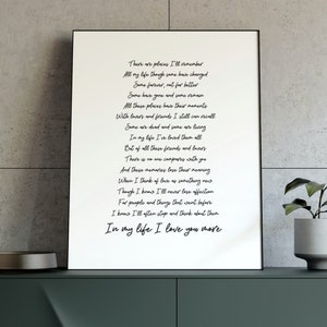 In My Life Art Beatles Art Bundle, DIGITAL DOWNLOAD, Beatles Musik Lyrics Art, Musik Wandkunst, Song Lyrics Poster, The Beatles Lyrics