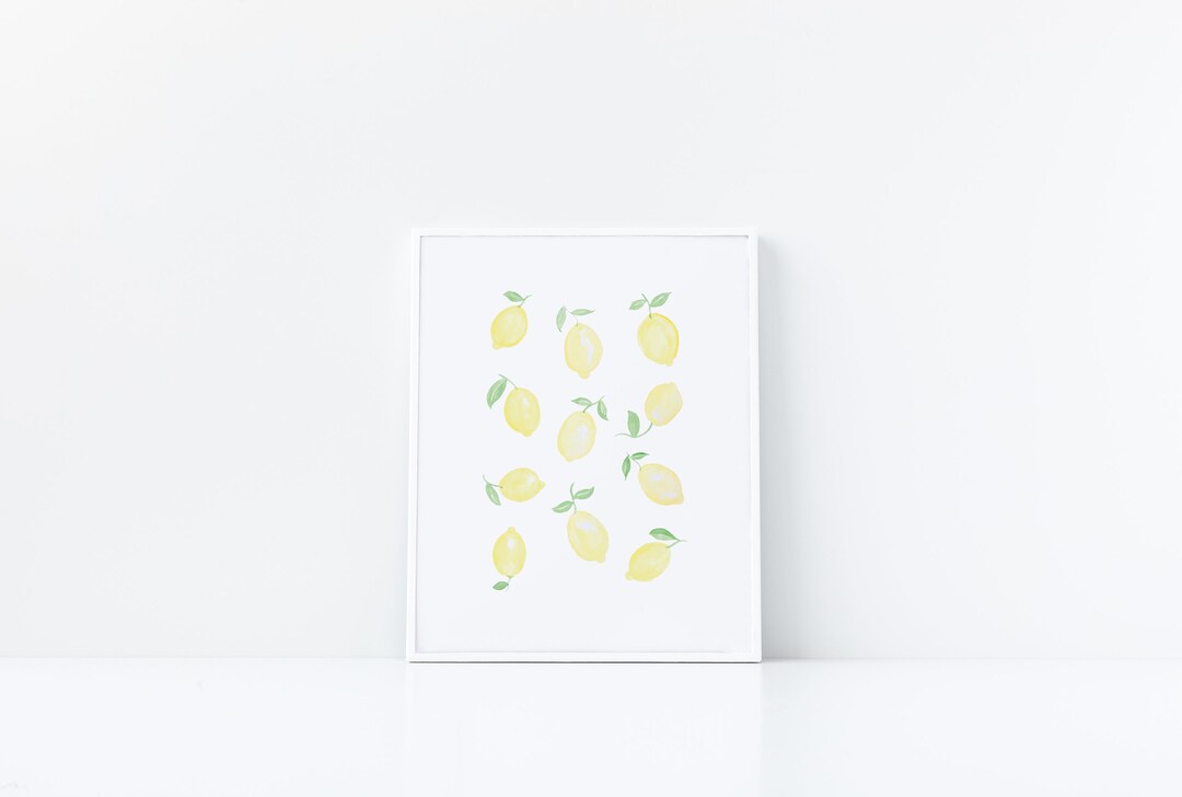 Watercolor Lemons Art Print, Kitchen Art Print, Fruit Art, Nursery Art