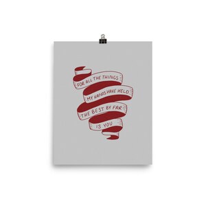 Love lyric | anniversary gift | valentine | couple | poster