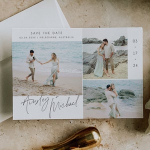 Photo Collage Save The Date Template, Modern Save Our Date, Multiple Photos, DIY Save The Date, Date Announcement, Printable Save The Date