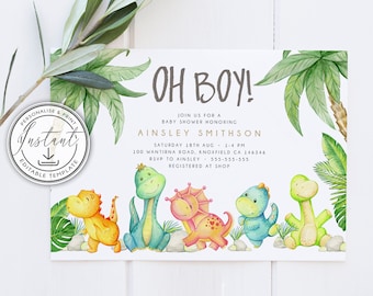 dinosaur baby shower invitation template free