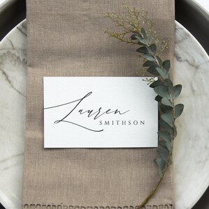 Plantilla editable para tarjetas de lugar de boda, tarjetas de nombre para boda, estilo rústico moderno, descarga instantánea, tarjetas de lugar imprimibles, decoración de mesas de boda, BD50