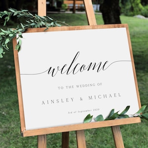 Rustic Large Wedding Welcome Sign Editable Template, Custom Wedding Sign, Welcome Sign, Printable Wedding Sign, Instant Download, BD72