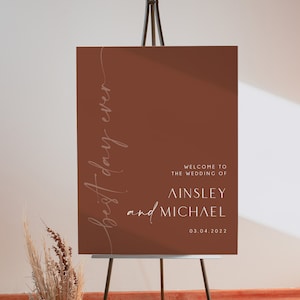Boho Terracotta Wedding Welcome Editable Sign, Burnt Orange Wedding, Cinnamon, Bohemian Rust Sign, Instant Download, Printable Sign, BD129