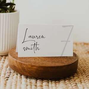 Minimalist Editable Wedding Place Cards template, Modern Wedding Name Cards, Instant Download, Printable, Table Numbers Minimal Wedding BD53