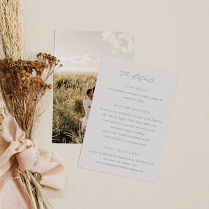 Cartão com detalhes minimalistas, convite de casamento, bege, convite de casamento moderno, modelo editável, download instantâneo, convite para impressão nº 1