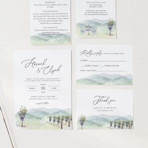 Vineyard Invitation Wine Tasting Bordeaux France Save The Date Watercolor Vineyard Wedding