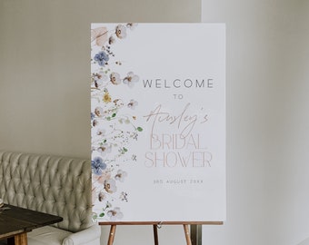 Wildflowers Bridal Shower Welcome Sign, Bohemian Shower Welcome Signage, Floral Spring, Garden Flowers Printable Sign, Boho Sign, BD151