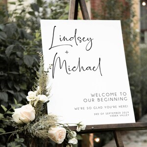 Minimalist Wedding Welcome Sign Template, Custom Welcome Sign, Modern Wedding Welcome Sign, Printable Welcome Sign Wedding, Templett, BD53