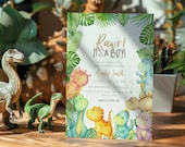It's a Boy Dinosaur Baby Shower Invitation Editable Template, Dino Baby Shower, Instant Download, Boy Baby Shower, Printable Invite - BD101