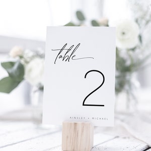 Minimalist Wedding Table Numbers, Modern Editable Table Numbers, Instant Download, Wedding Table Decor, Printable Table Numbers, BD115