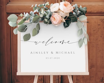 Rustic Large Wedding Welcome Sign Editable Template, Custom Wedding Sign, Welcome Sign, Printable Wedding Sign, Instant Download, BD50