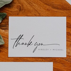 Minimalist Thank You Folded Card Template, Modern Wedding Thank You Card, Instant Download, Editable Template, Minimal, Printable, BD115