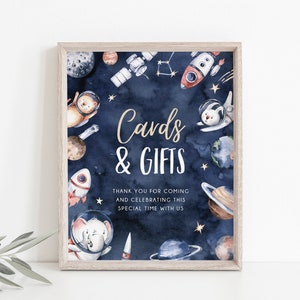 Space Cards & Gifts Baby Shower Sign Template, We're Over the Moon Baby Shower, Instant Download, Space Baby Shower, Printable Sign, BD127
