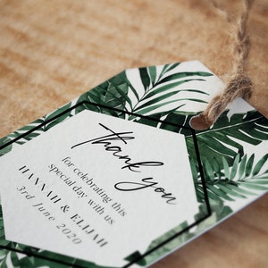 Tropical Wedding Thank You Tag Template, Beach Wedding Favors Tags ...