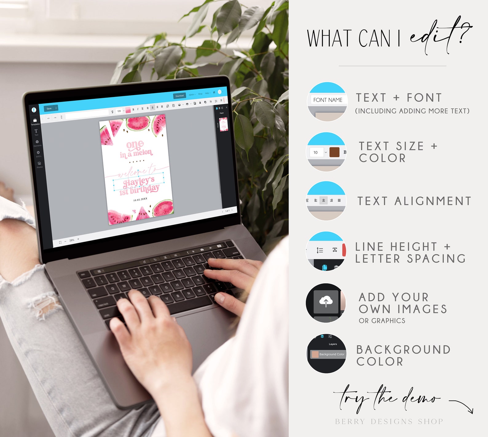 Watermelon Welcome Sign Template One in a Melon Welcome Sign - Etsy