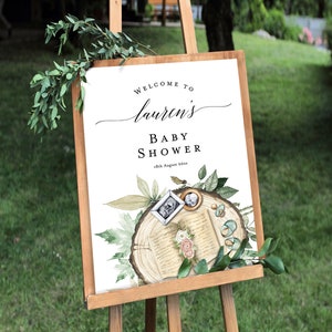 Storybook Welcome Sign Template, A New Chapter Book Themed Baby Shower Signage, Gender Neutral Shower Decor, Printable Welcome Sign, BD155