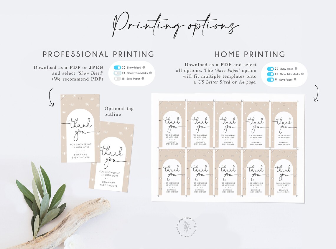 Bee Thank You Gift Tag Template Honey Bee Thank You Favors - Etsy