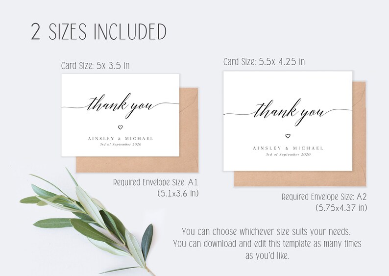 Rustic Wedding Thank You Card Editable Template Instant Download Printable Cards BD72 Tent Fold Card Bridal Shower Thank You Card
